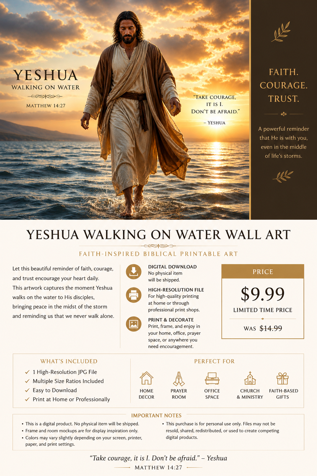 Yeshua Walking on Water
